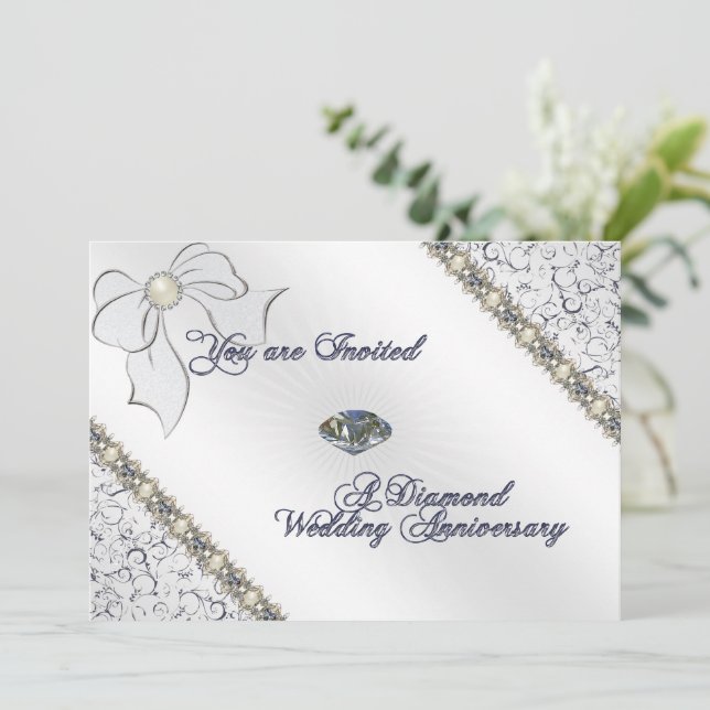 Carte d'invitation pour les 60 ans de mariage (Debout devant)