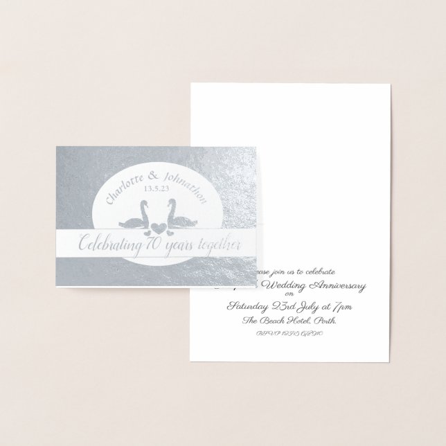 Carte d'invitation pour les 70 ans de mariage de p (Affichage)