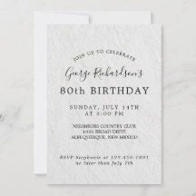 Carte d'invitation pour les 80 ans