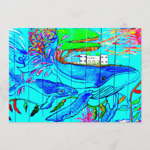 carte d'invitation pour les mamans et les baleines