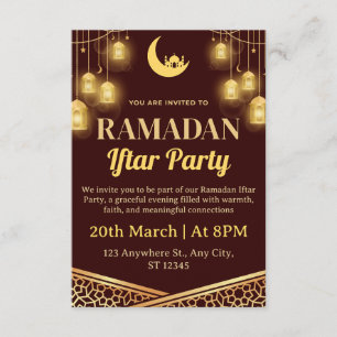 Carte d'invitation pour l'Iftar de Ramadan