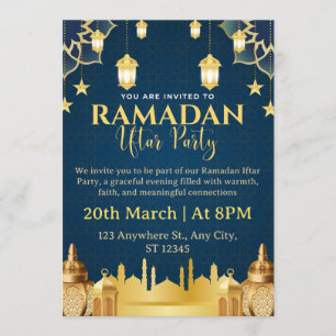 Carte d'invitation pour l'Iftar de Ramadan