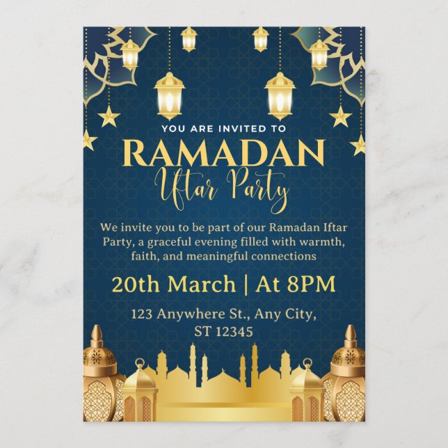 Carte d'invitation pour l'Iftar de Ramadan (Devant)