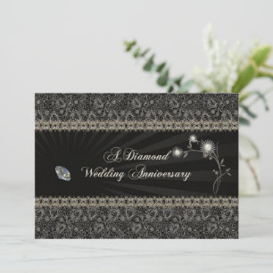 Carte d'invitation pour noces de diamant