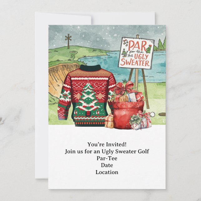 Carte d'invitation pour Noël à la fête de Noël (Devant)