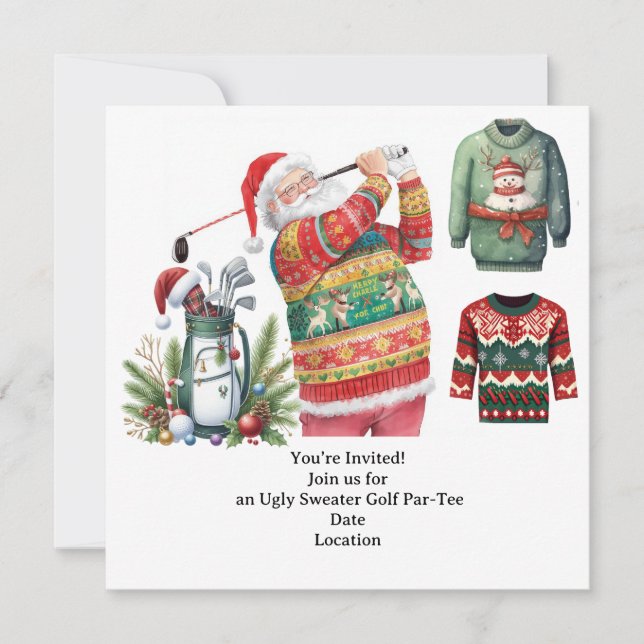 Carte d'invitation pour Noël à la fête de Noël (Devant)