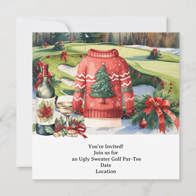 Carte d'invitation pour Noël à la fête de Noël (Devant)