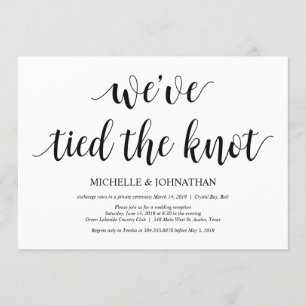 Carte d'invitation pour réception de mariage intim