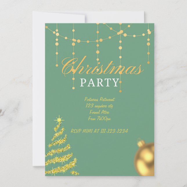 Carte d'invitation pour soirée de Noël, télécharge (Devant)