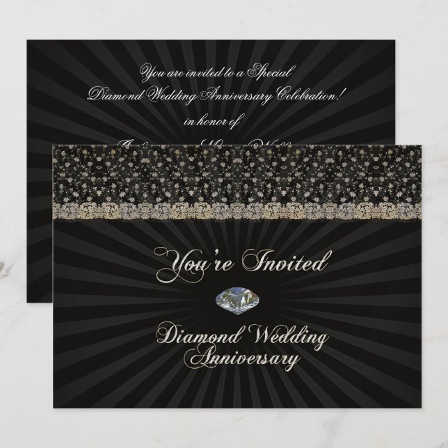 Carte d'invitation pour un anniversaire de mariage (Devant / Derrière)