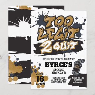 Carte d'invitation pour un anniversaire Too Legit 