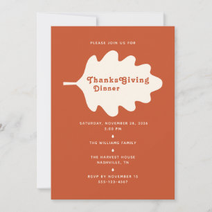 Carte d'invitation pour un dîner de Thanksgiving m