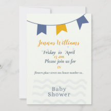 Carte d'invitation pour une baby shower garçon, ca