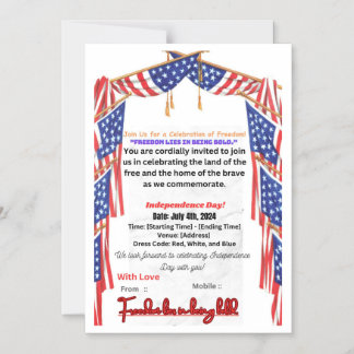 Carte d'invitation pour une célébration de la libe
