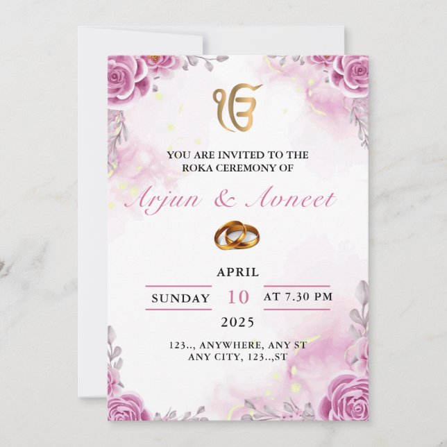 Carte d'invitation pour une cérémonie Roka, modifi (Devant)