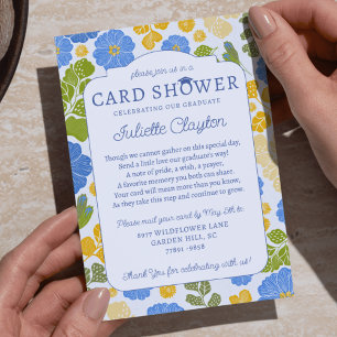 Carte d'invitation pour une douche de cartes de fi