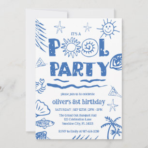 Carte d'invitation pour une fête au bord de la pis