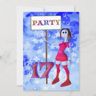 Carte d'invitation pour une fête d'anniversaire 17