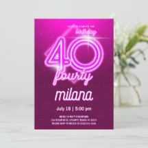 Carte d'invitation pour une fête d'anniversaire 40