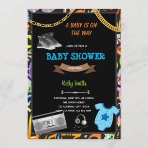 Carte d'invitation pour une fête de bébé hiphop