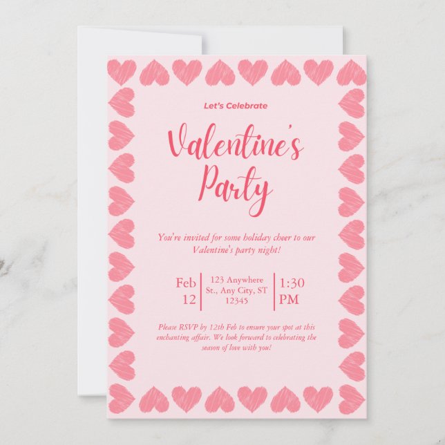Carte d'invitation pour une fête de la Saint-Valen (Devant)