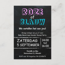 Carte d'invitation pour une fête de révélation du 