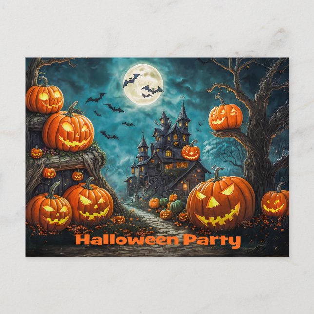 Carte d'invitation pour une fête d'Halloween (Devant)