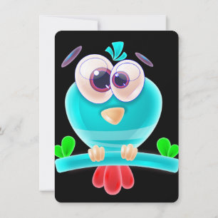 Carte d'invitation pour une fête Funky Birdie