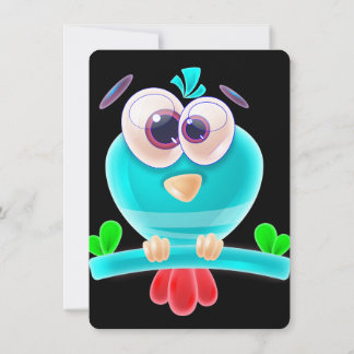 Carte d'invitation pour une fête Funky Birdie