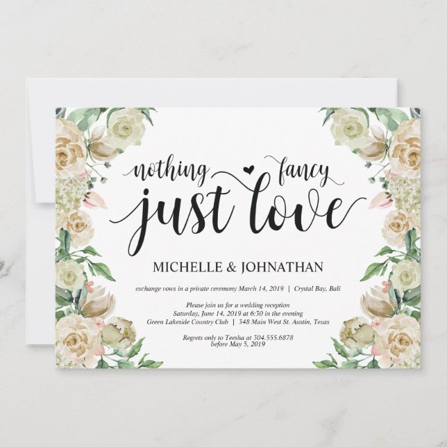 Carte d'invitation pour une réception de mariage i (Devant)
