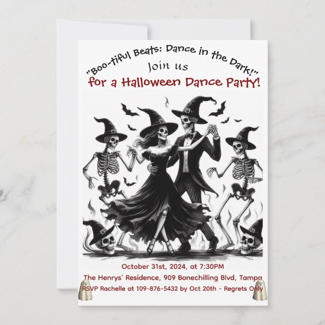 Carte d'invitation pour une soirée de danse d'Hall (Devant)