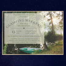 Carte d'invitation pour week-end de camping luxe