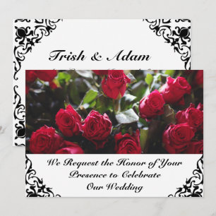 Carte d'invitation Red Roses 5" X 7"