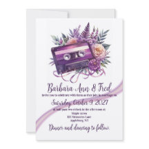 Carte d'invitation Retro Violet Vibes Cassette