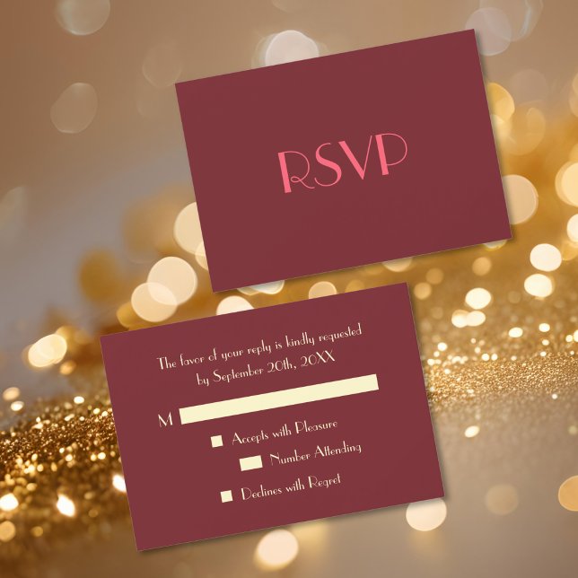 Carte d'invitation RSVP de fête élégante moderne p (Custom Modern Elegant Party RSVP Invitation Card)