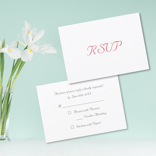 Carte d'invitation RSVP de fête simple élégante pe (Custom Simple Elegant Party RSVP Invitation Card)