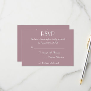 Carte d'invitation RSVP de mariage Dusty Mauve mod