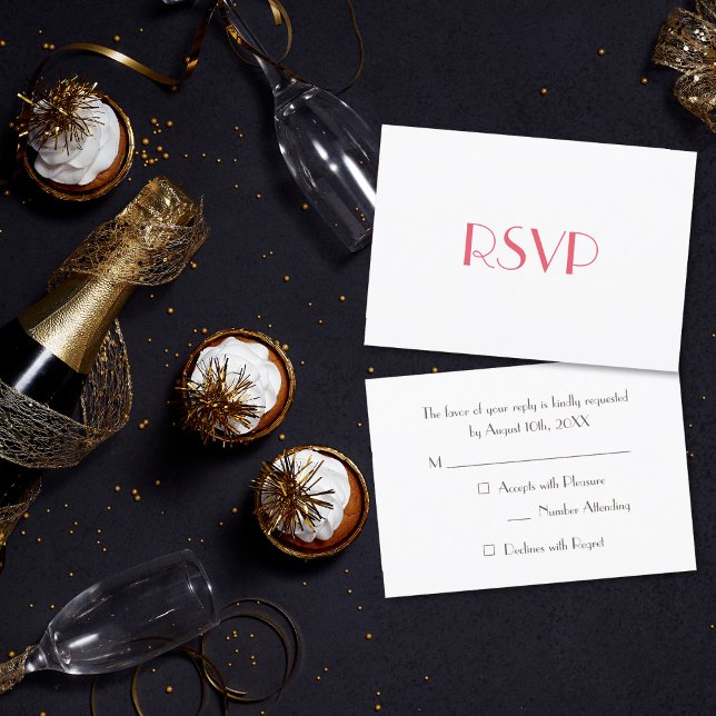 Carte d'invitation RSVP de Parti Élégant Personnal (Custom Modern Elegant Party RSVP Invitation Card)