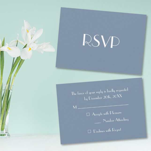 Carte d'invitation RSVP élégante et moderne pour s (Modern Elegant Blue Party RSVP Invitation Card)