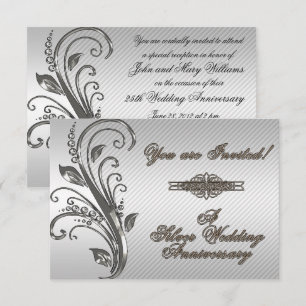 Carte d'invitation RSVP pour les 25 ans de mariage