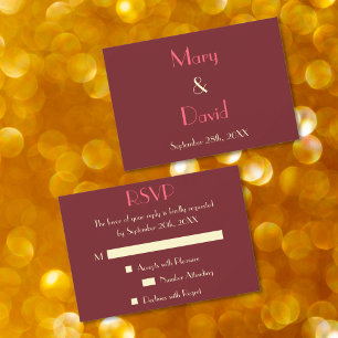 Carte d'invitation RSVP pour mariage élégant et mo