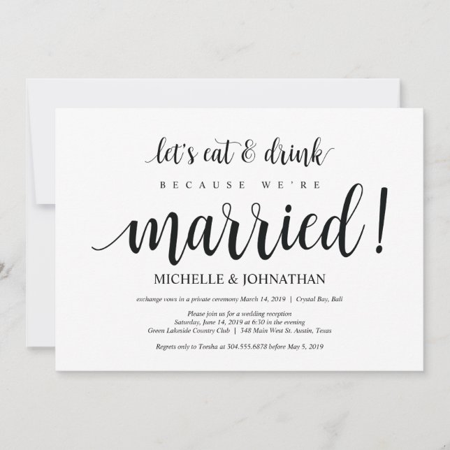 Carte d'invitation Rustic Elopement (Devant)