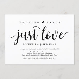 Carte d'invitation Rustic Elopement