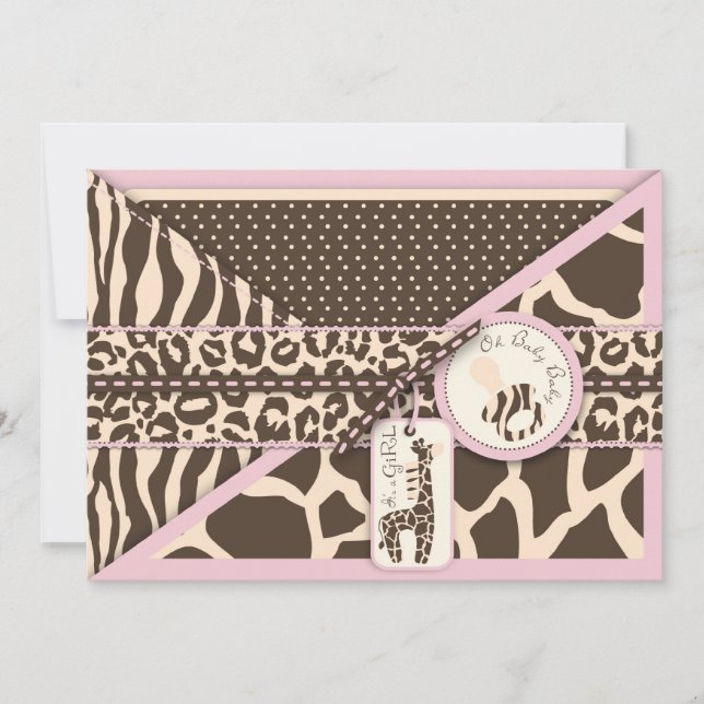 Carte d'invitation Safari Girl (Devant)