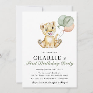 Carte d'invitation Safari Jungle Wild 1er annivers