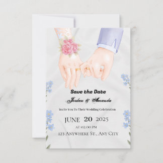 Carte d'invitation "Save the Date" à motif floral