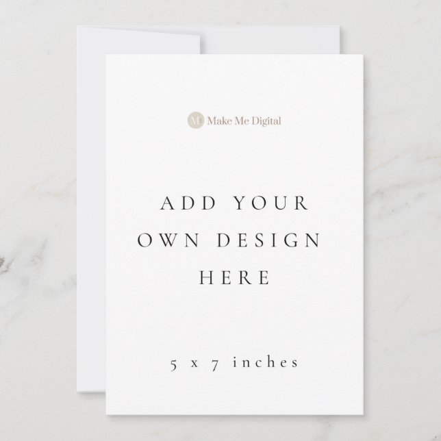 Carte d'invitation simple face 5 x 7 pouces au for (Devant)