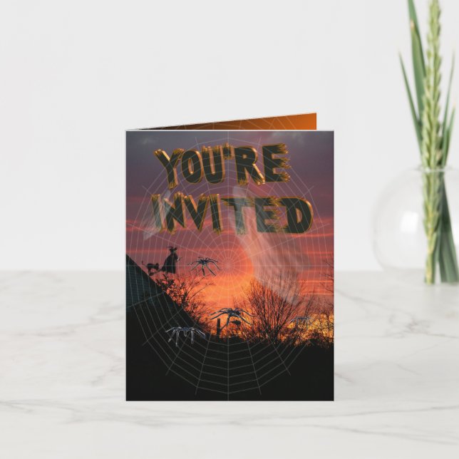 Carte d'invitation Spider Web Party (Devant)