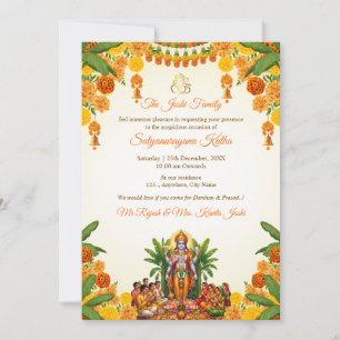 Carte d'invitation Sri Satyanarayan Katha