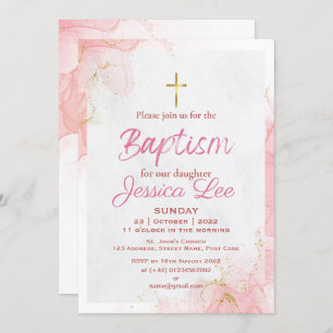 Carte d'invitation stylish rose fille